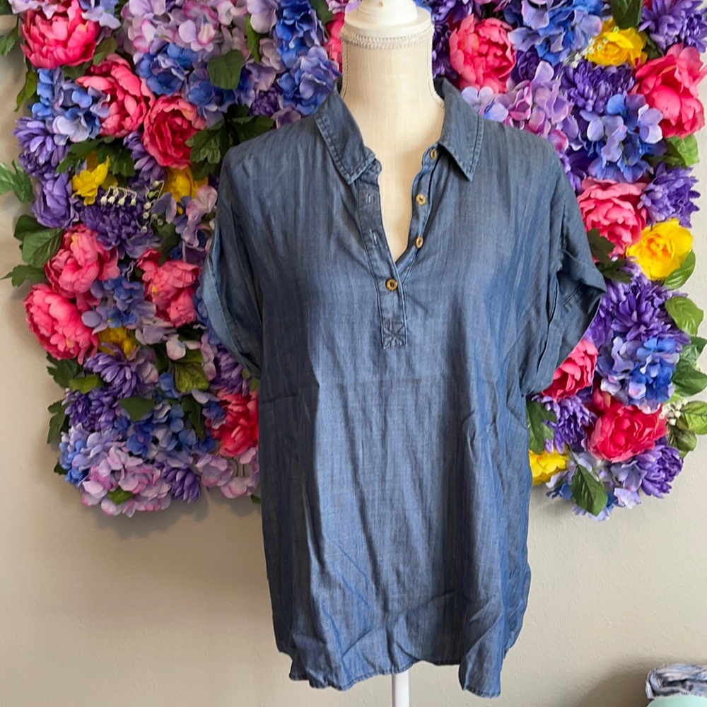 Light weight denim blouse